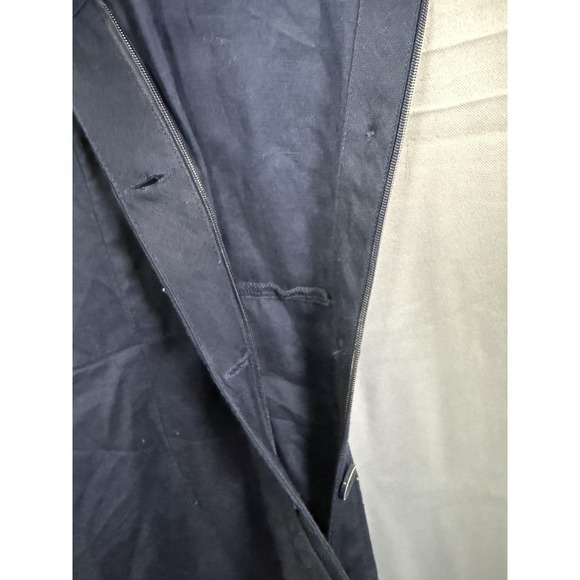 Tommy Hilfiger Dress Womens 6 Navy Blue Linen Blend Sleeveless Button Pockets - Picture 4 of 11